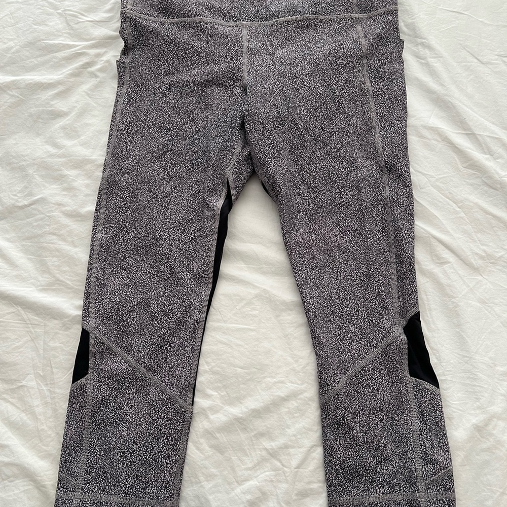 Lululemon Athletica Gray and Black Track Pants with Mesh Inserts